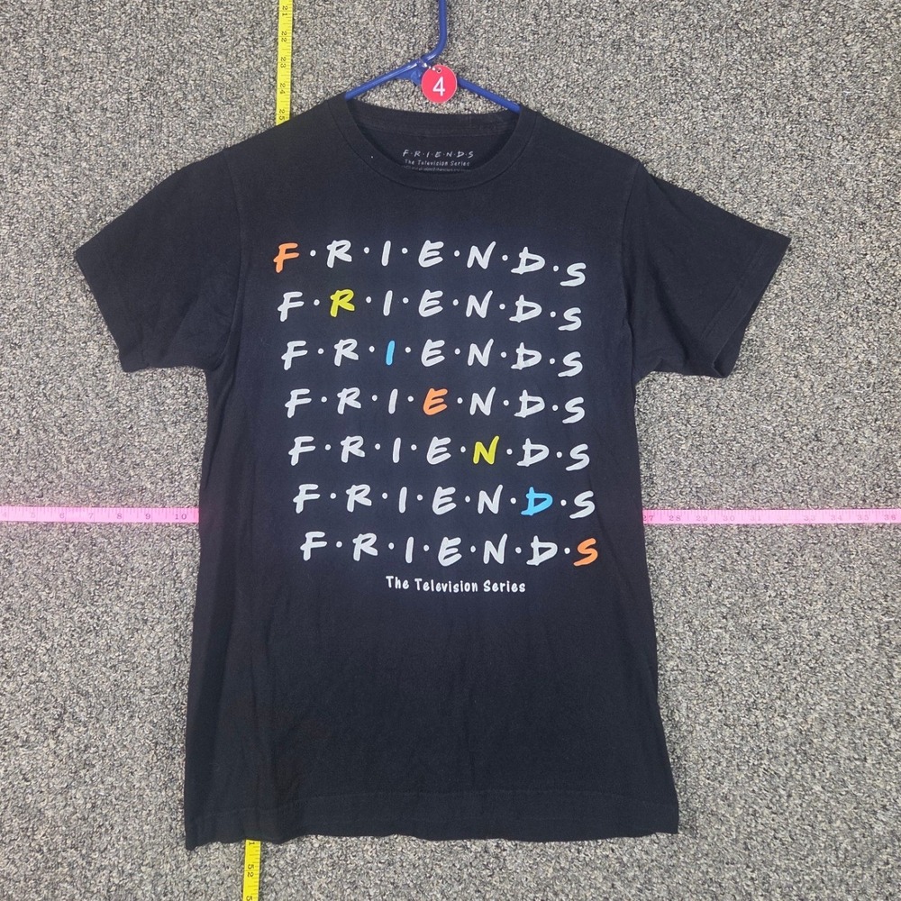 Friends Graphic T-Shirt Women Small Black The Television Series Logo Tee